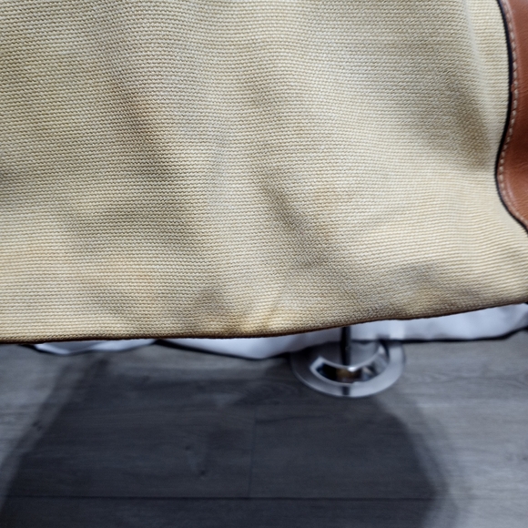 Fossil Tan Canvas And Brown Leather Strap Shoulder Tote Bag - Picture 11 of 12